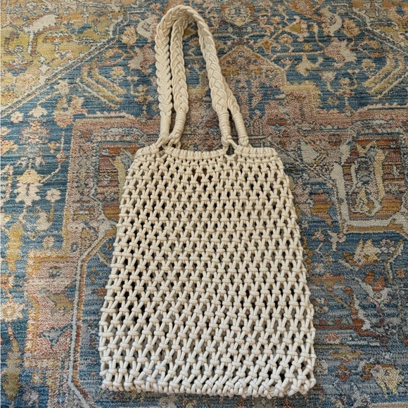 J.Crew Macrame Cream Bag - Picture 1 of 6